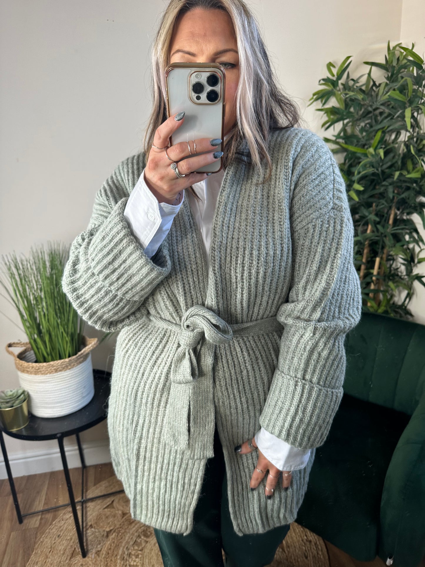 YEST Sylvana Essential Cardigan Grey Mist