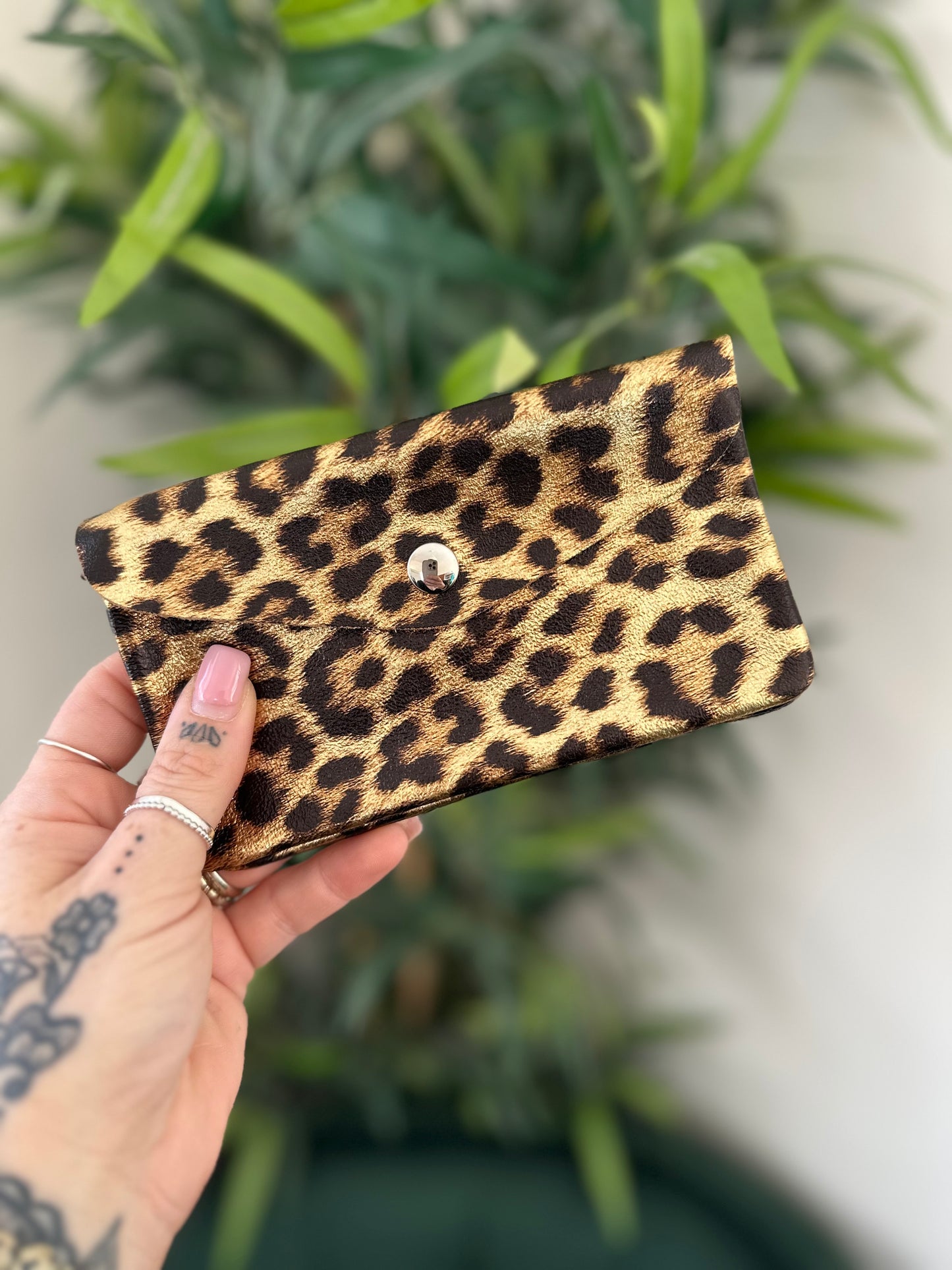 POLLY Metallic Gold Leopard Purse