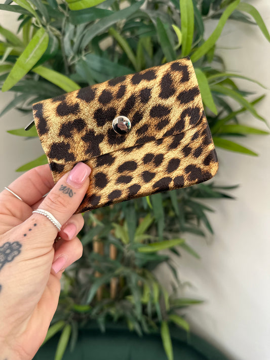 Page Purse Metallic Gold Leopard