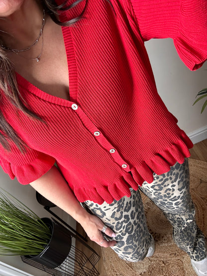 CARA & THE SKY Marlow Cardigan Red