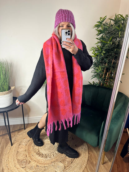 ICHI Hearty Scarf Super Pink