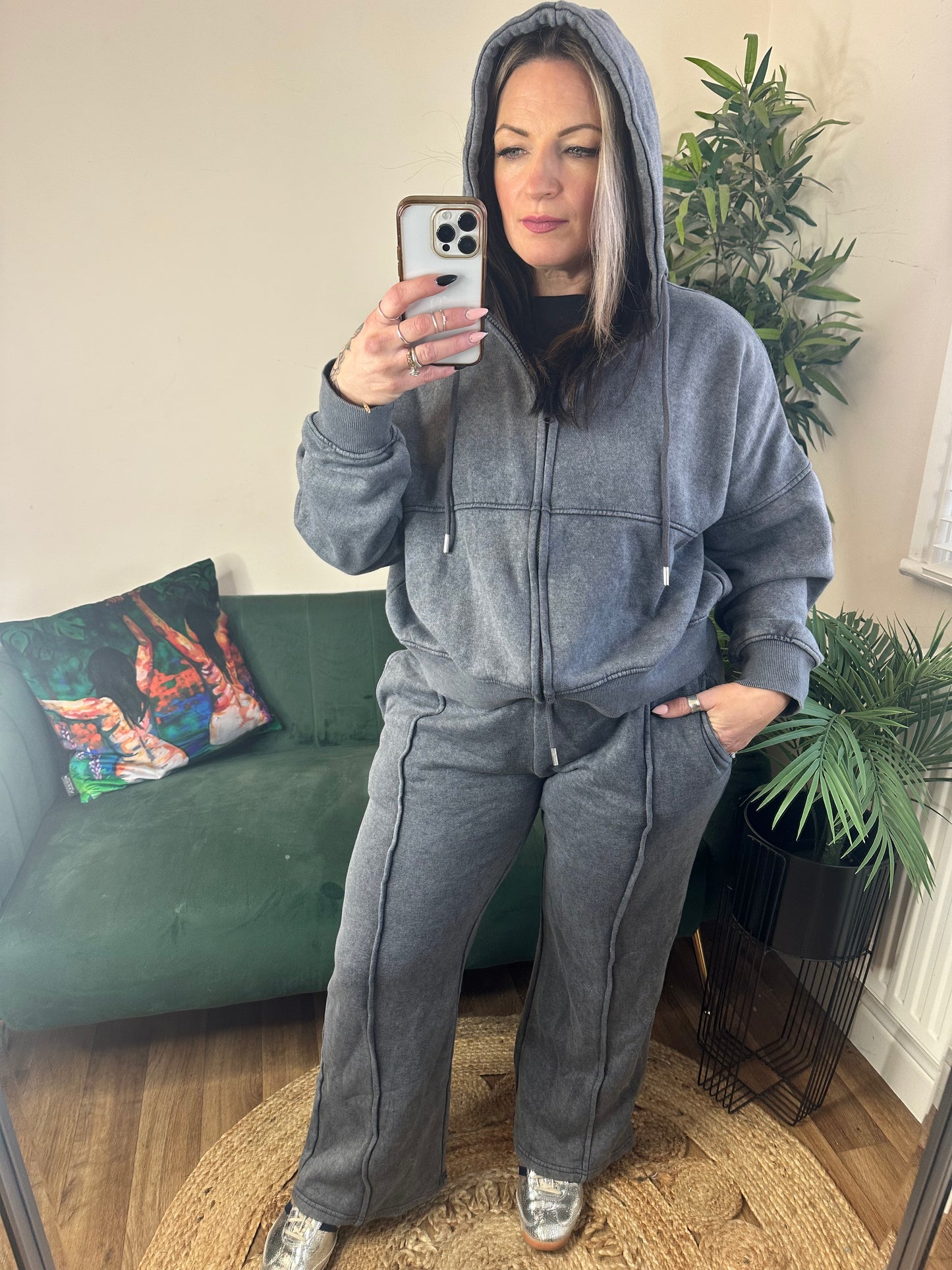 ERA Acid Wash Wide Leg Tracksuit