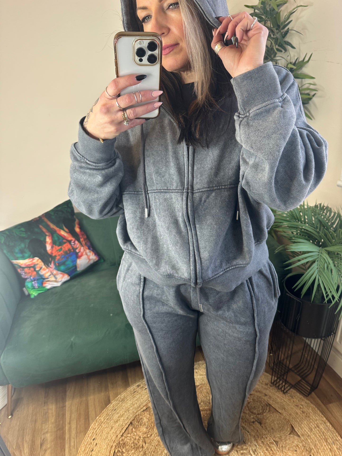 ERA Acid Wash Wide Leg Tracksuit