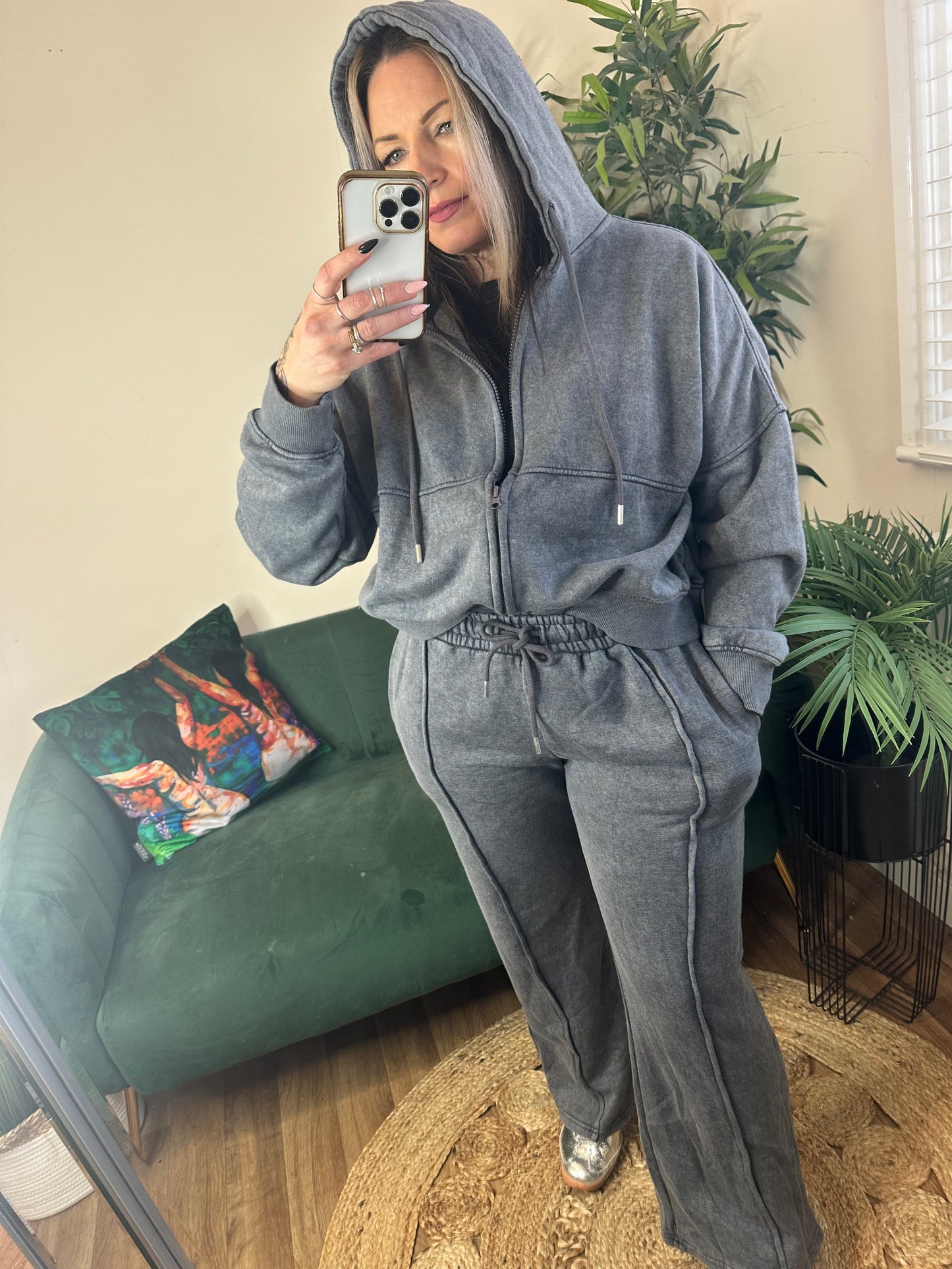 ERA Acid Wash Wide Leg Tracksuit