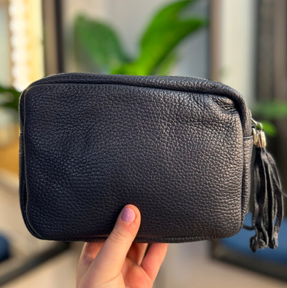 Clara Leather Camera Bag Navy