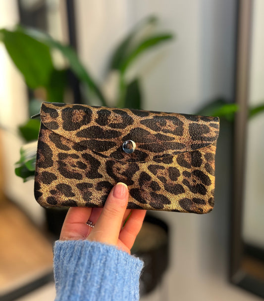 POLLY Metallic Bronze Leopard Purse