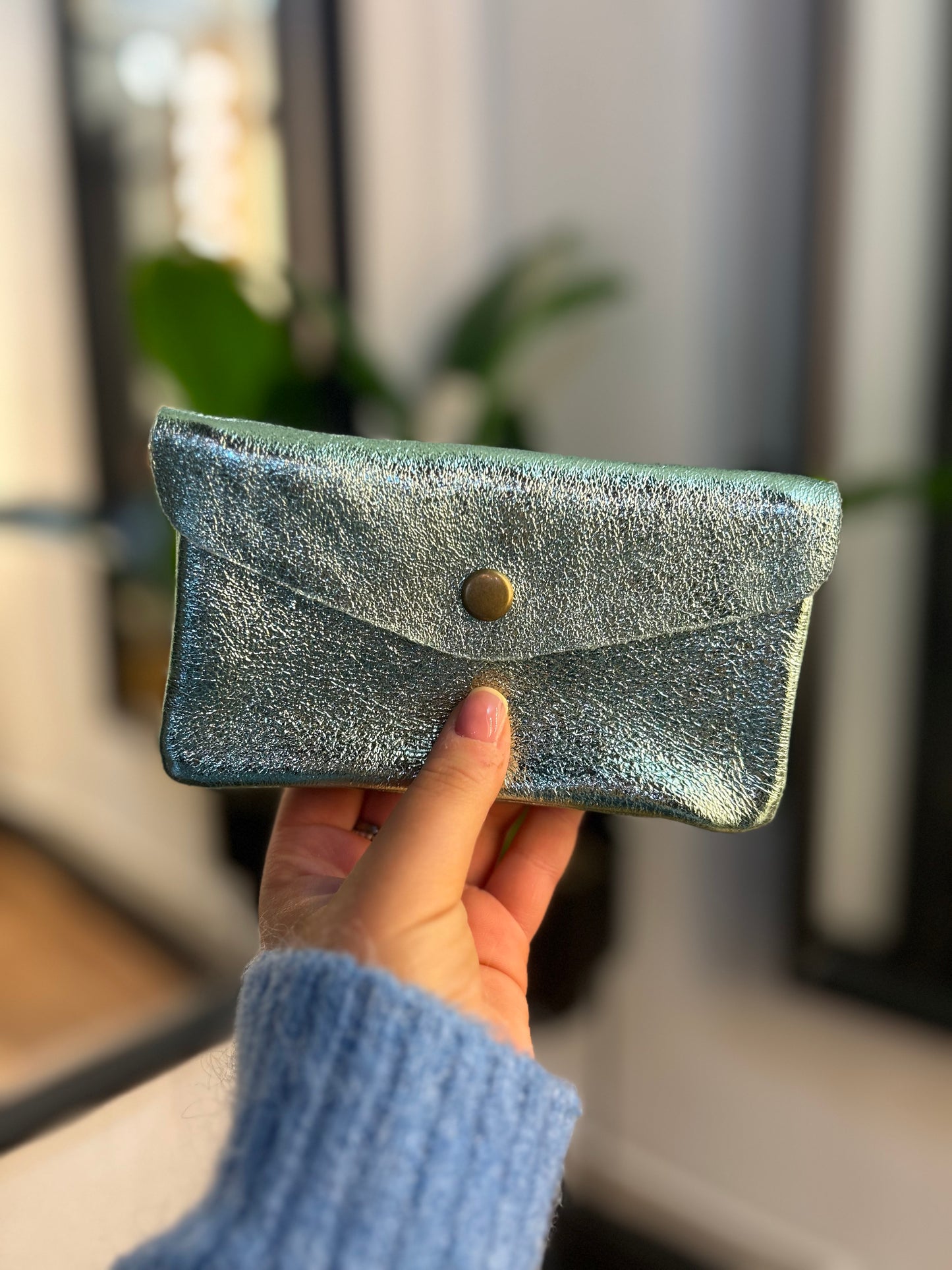 POLLY Metallic Purse Mint Green