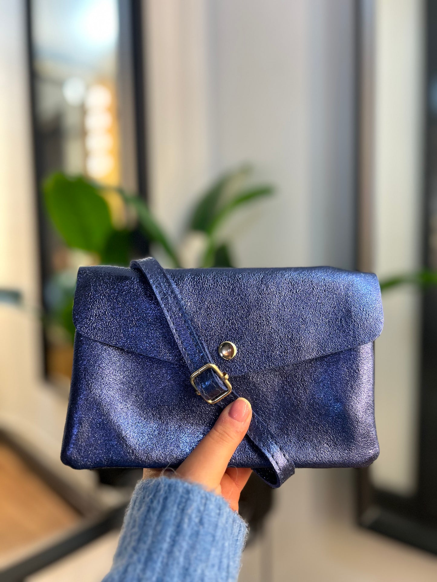 POLLYANNA Metallic Bag Midnight Blue