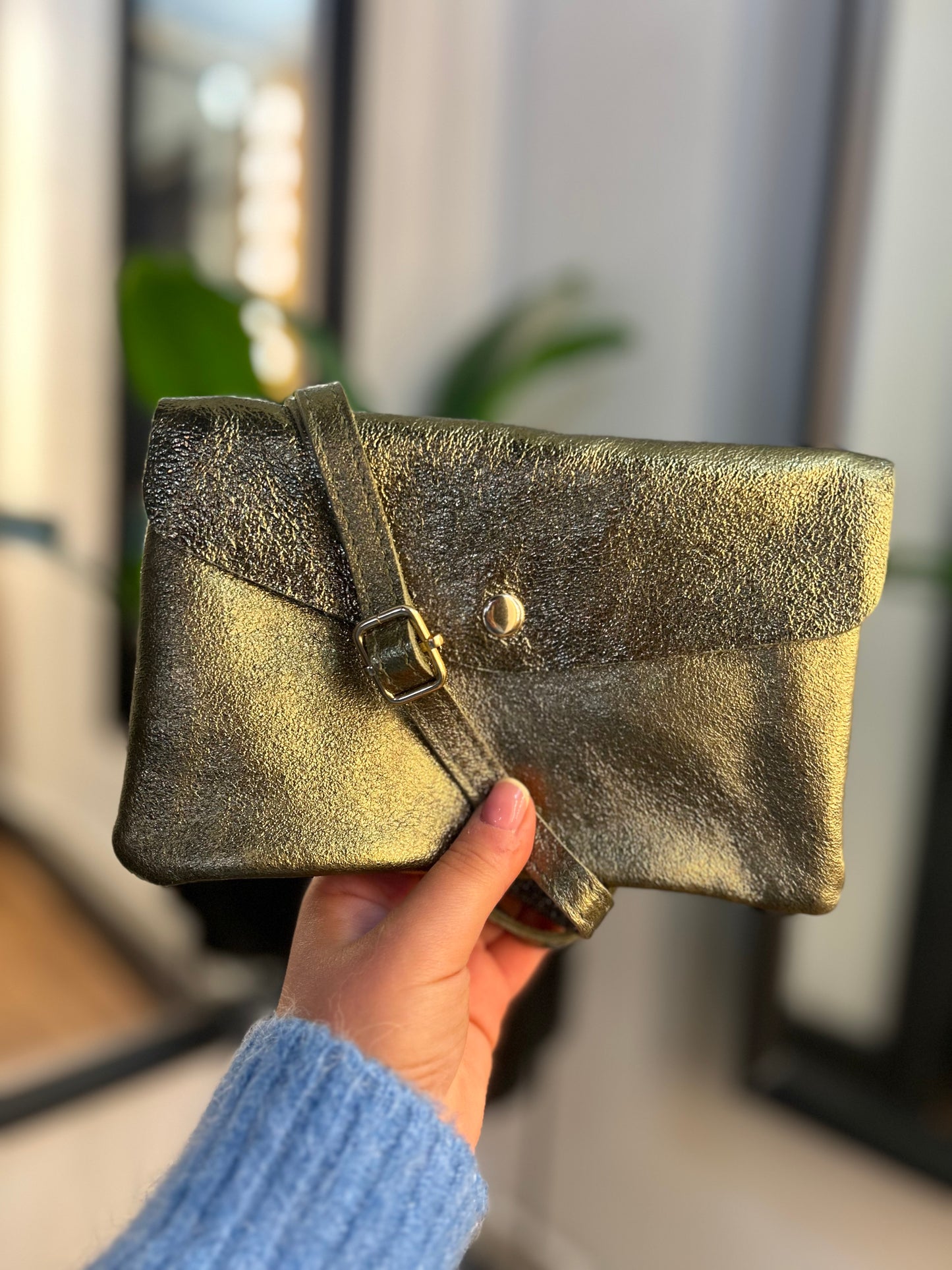 POLLYANNA Metallic Bag Olive Green