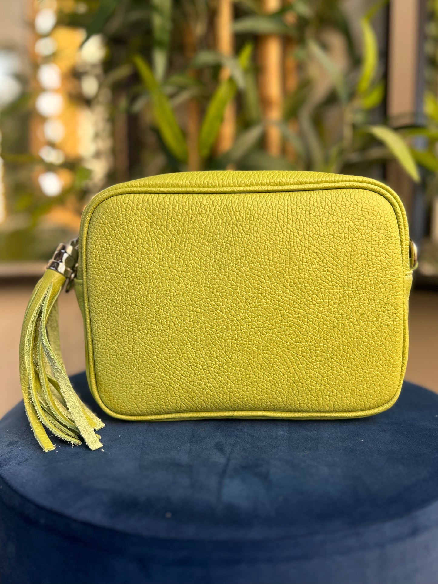 Cassie Leather Camera Bag Green Tea