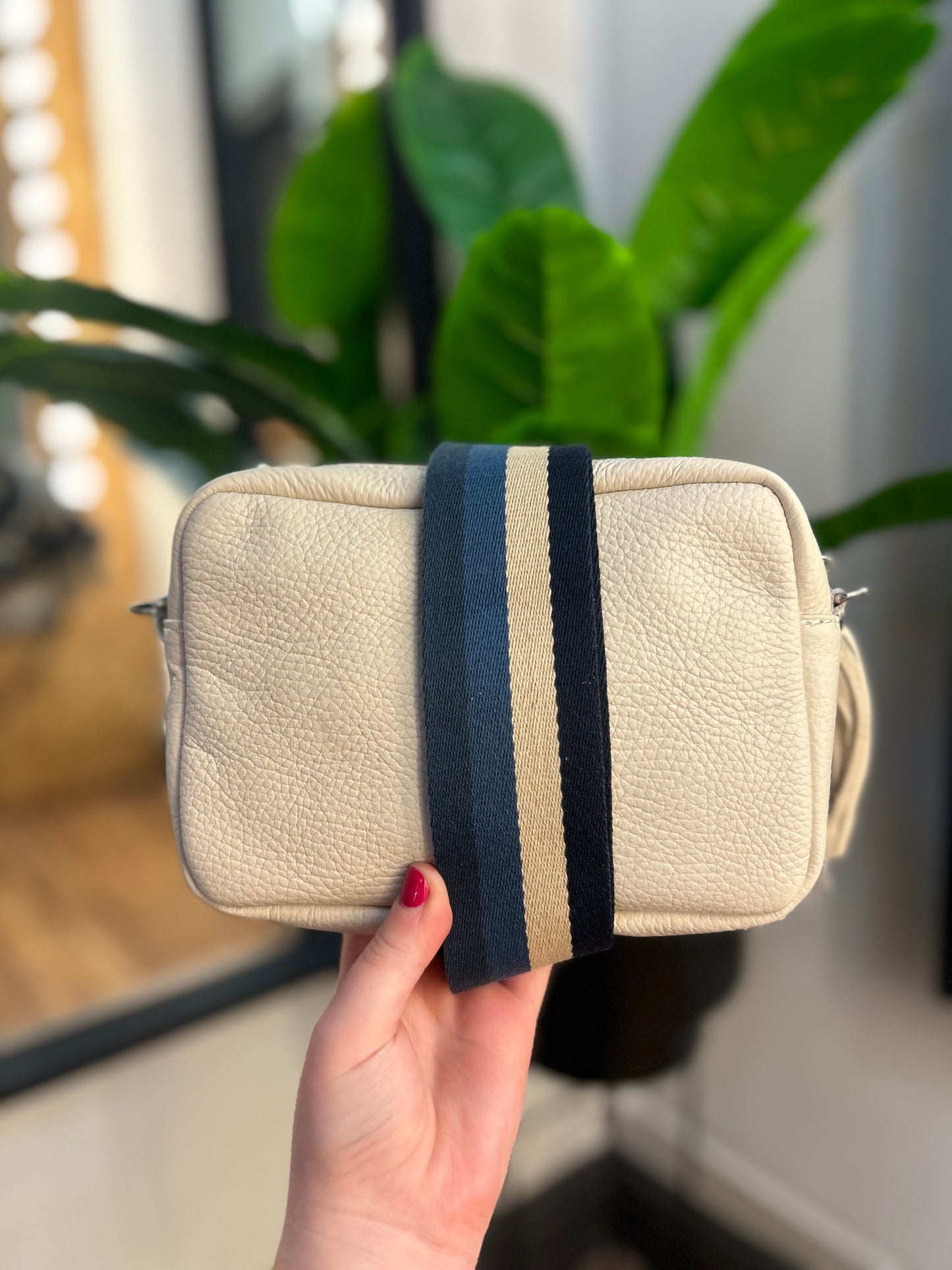 Clara Leather Camera Bag Cream