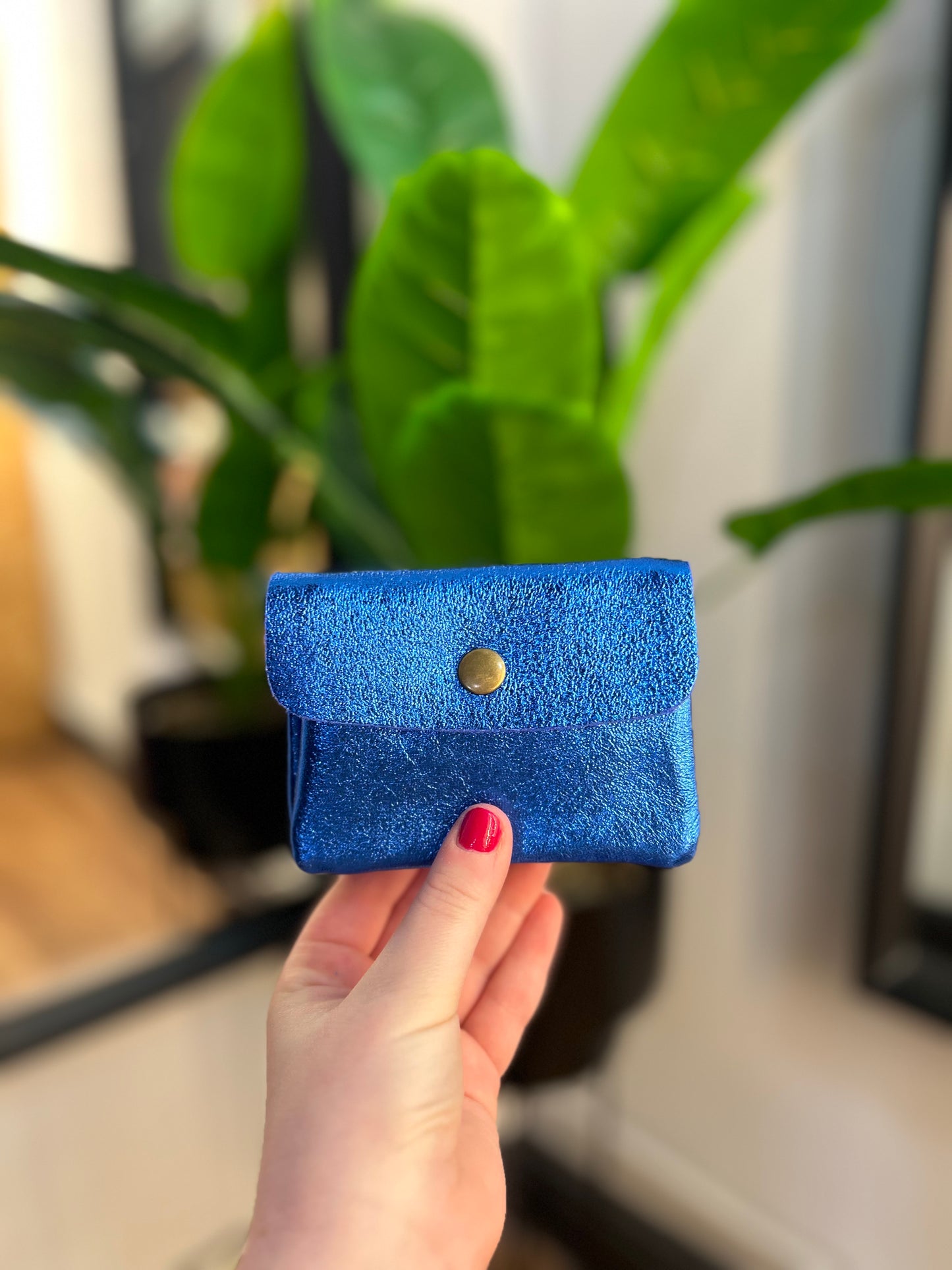 Page Purse Metallic Cobalt