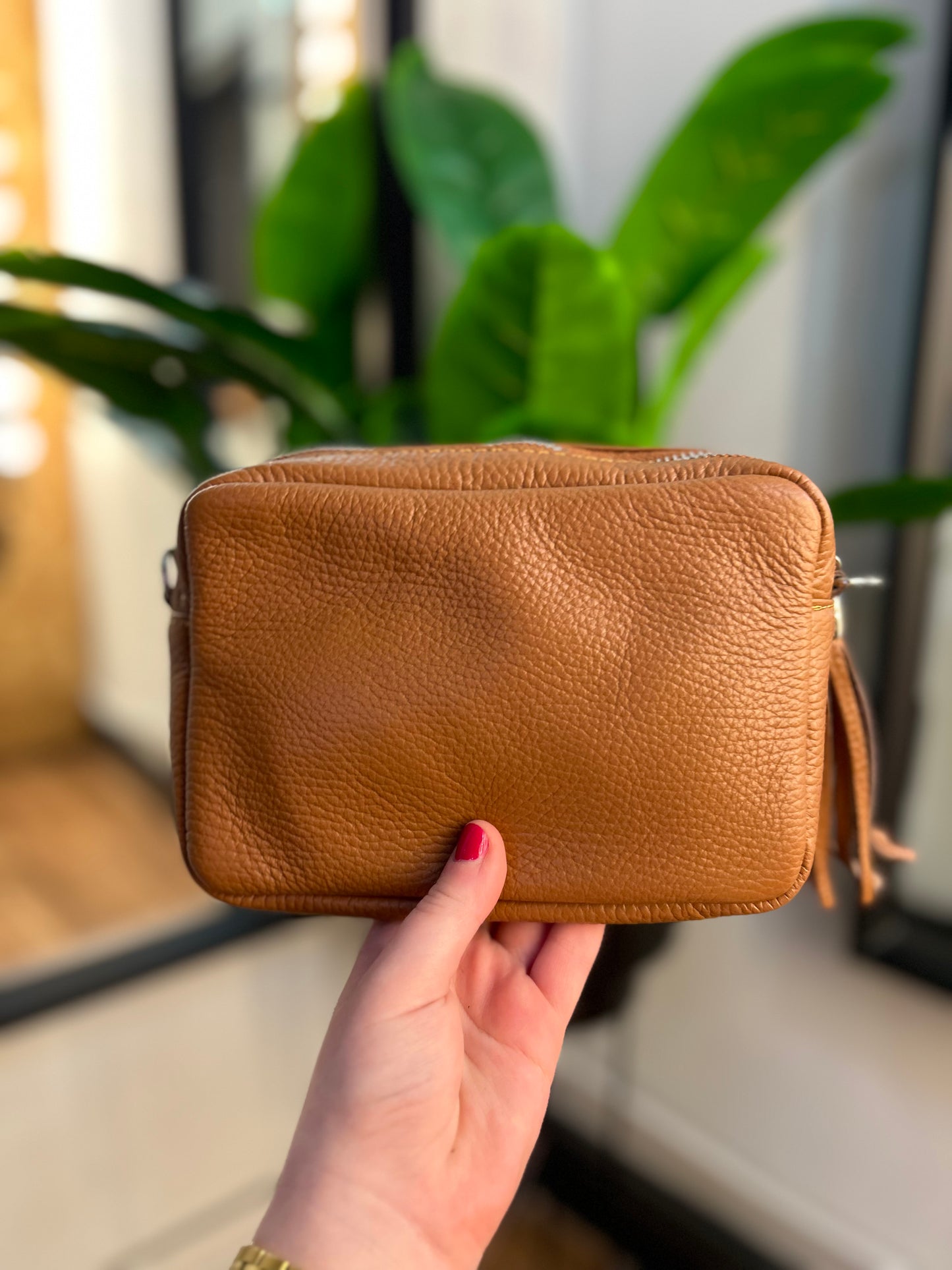 Clara Leather Camera Bag Tan