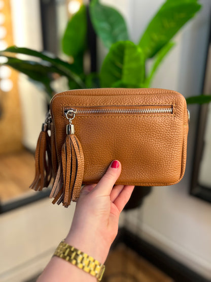 Clara Leather Camera Bag Tan