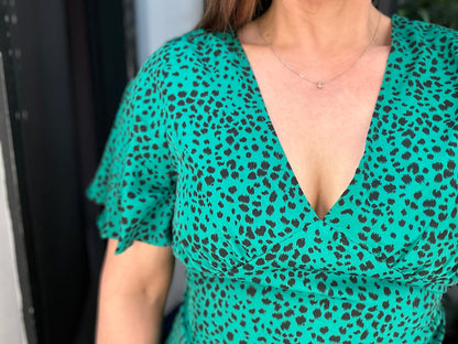 GIRL IN MIND Andrea Mini Dress Green Leopard